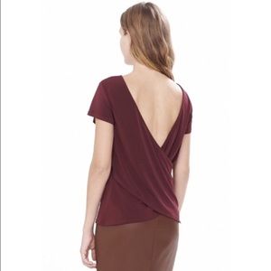 Express Burgundy Wrap Back Top